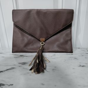Buddha brown bag clutch purse with tassel